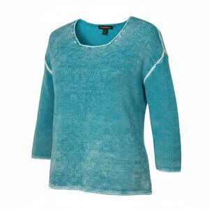 Tommy Bahama Linen Cotton Resort Open Knit Sweater Turquoise S Pullover